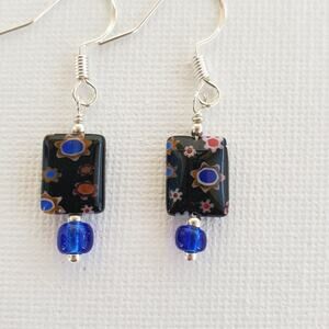 Cute Earrings For Unique Gift For Her Wear to Work or Casual Days Blue and Black